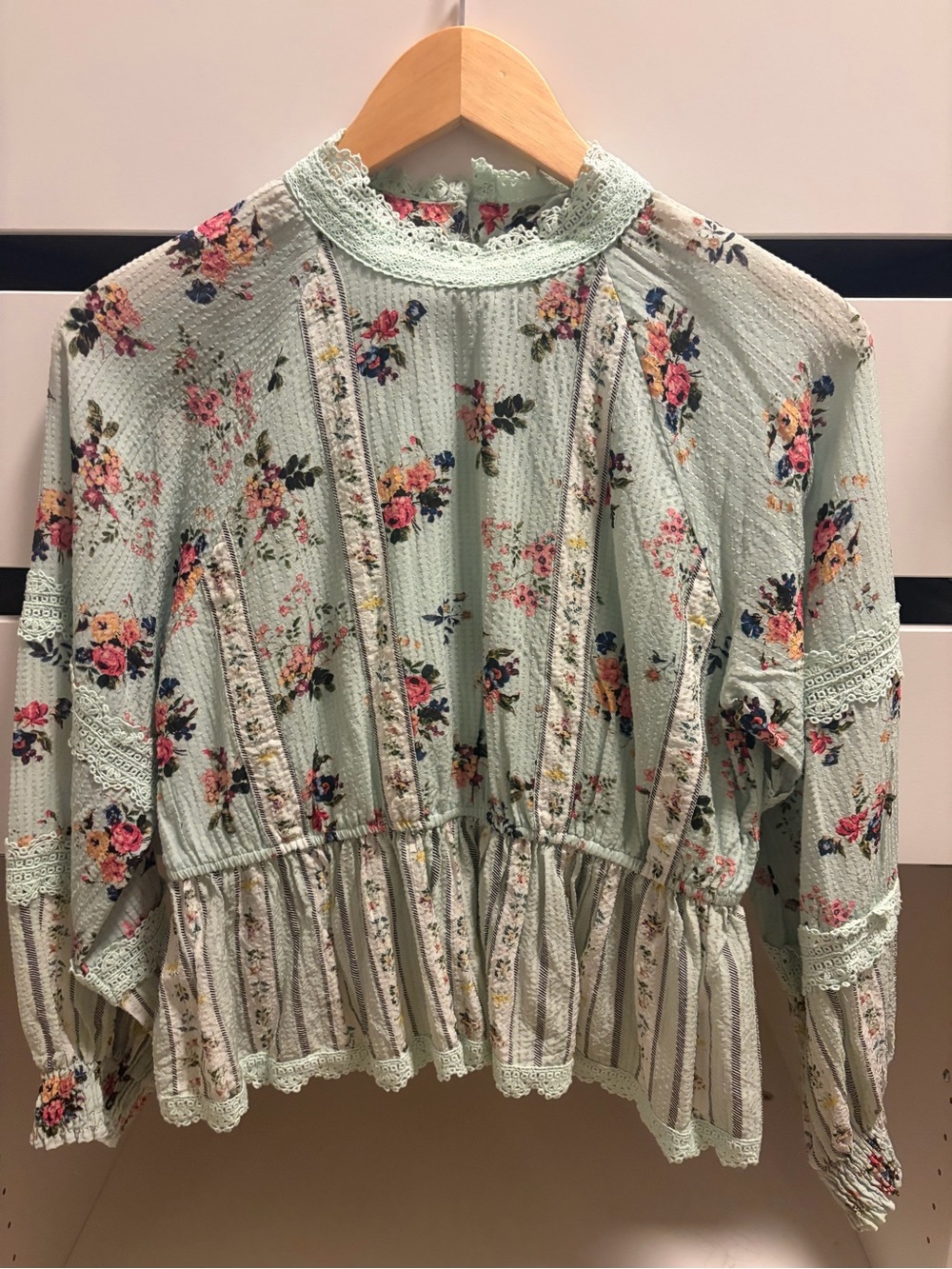 Hemant & Nandita Floral Lace Boho Blouse Size M | Anthropologie
